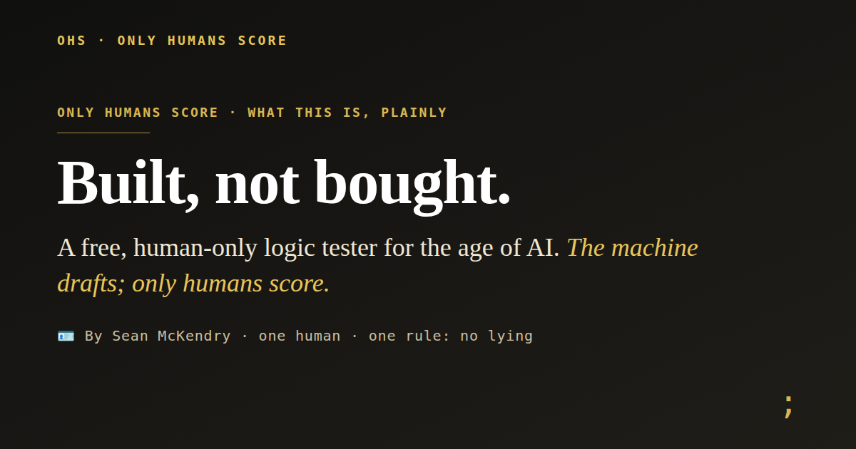 About — built, not bought